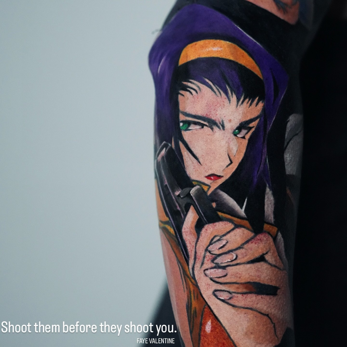 &ldquo;You know the first rule of combat? Shoot them before they shoot you&rdquo;. FAYE VALENTINE from Cowboy Bebop.
Hope you all like this series of characters from #cowboybebop in my budy @robertcloyd27 sleeve.
Book a free consultation today clicki
