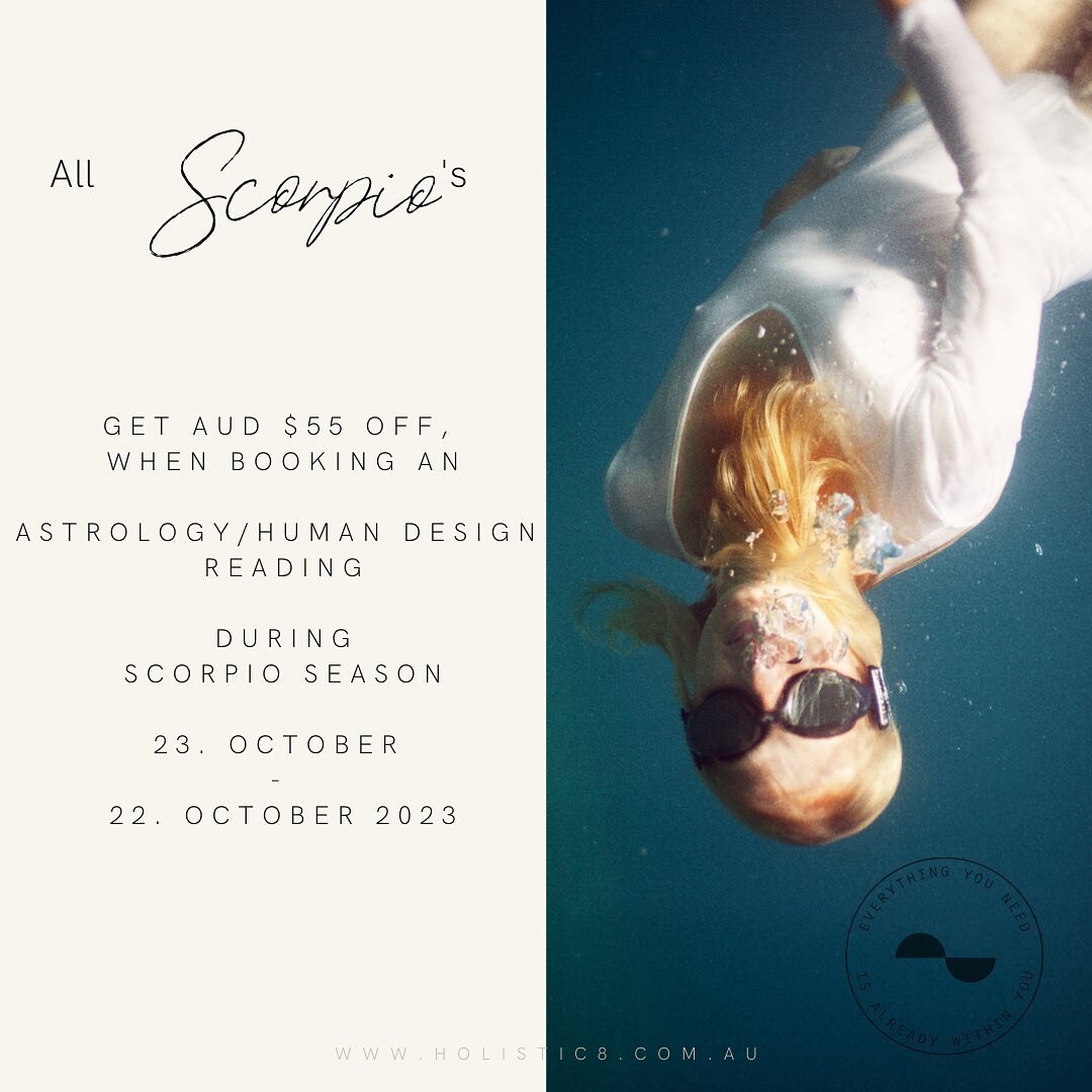 a Birthday discount for all my fellow Scorpios 🦂 
If you need someone to help you detangle your deepest thoughts, to clear up the  murky water, I&rsquo;m here for it. 

Halloween is my birthday 🎃 no better witch to stir the pot😂

#astrology #human
