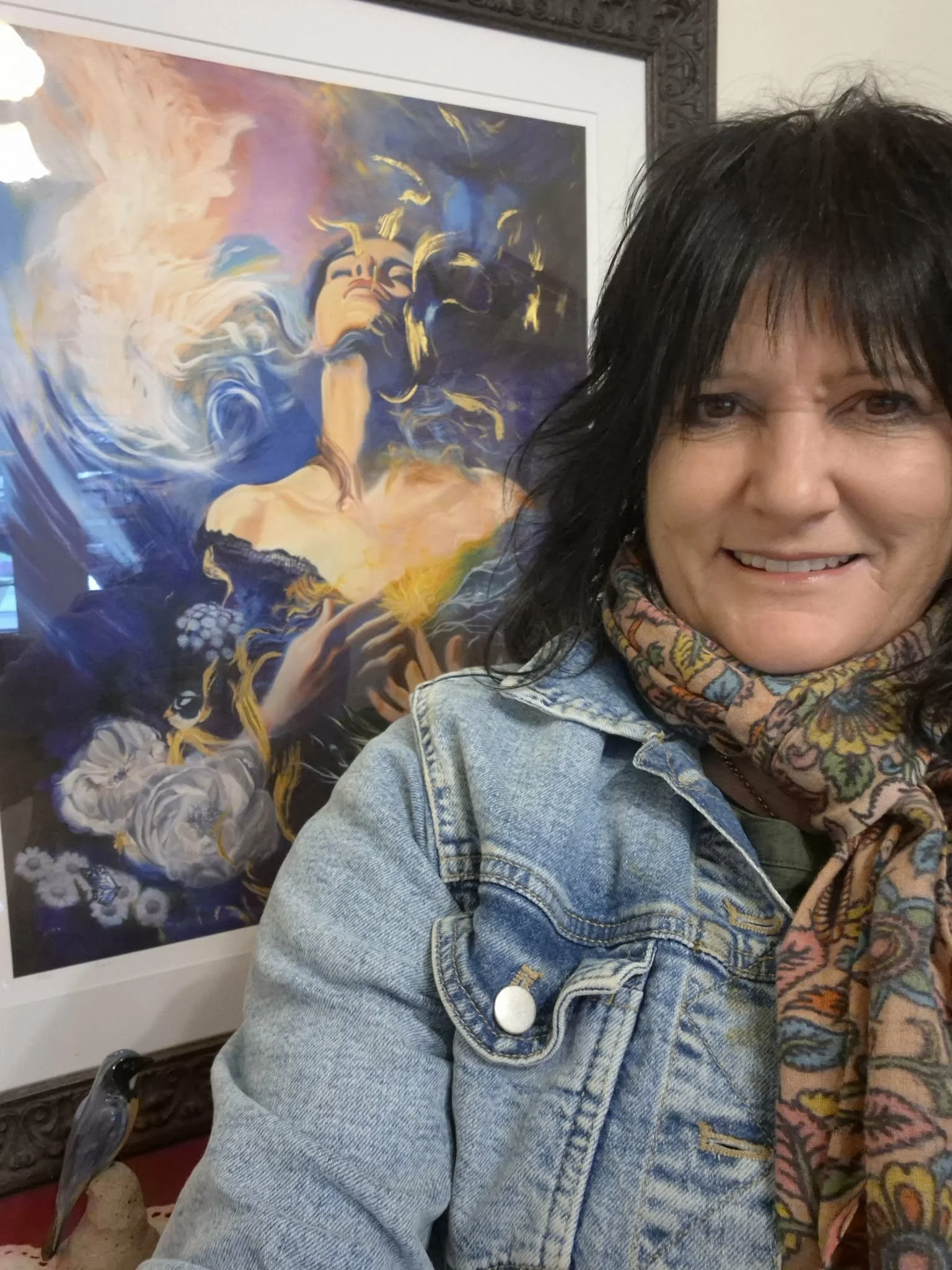 Gayle with Artwork by Steven Stanley