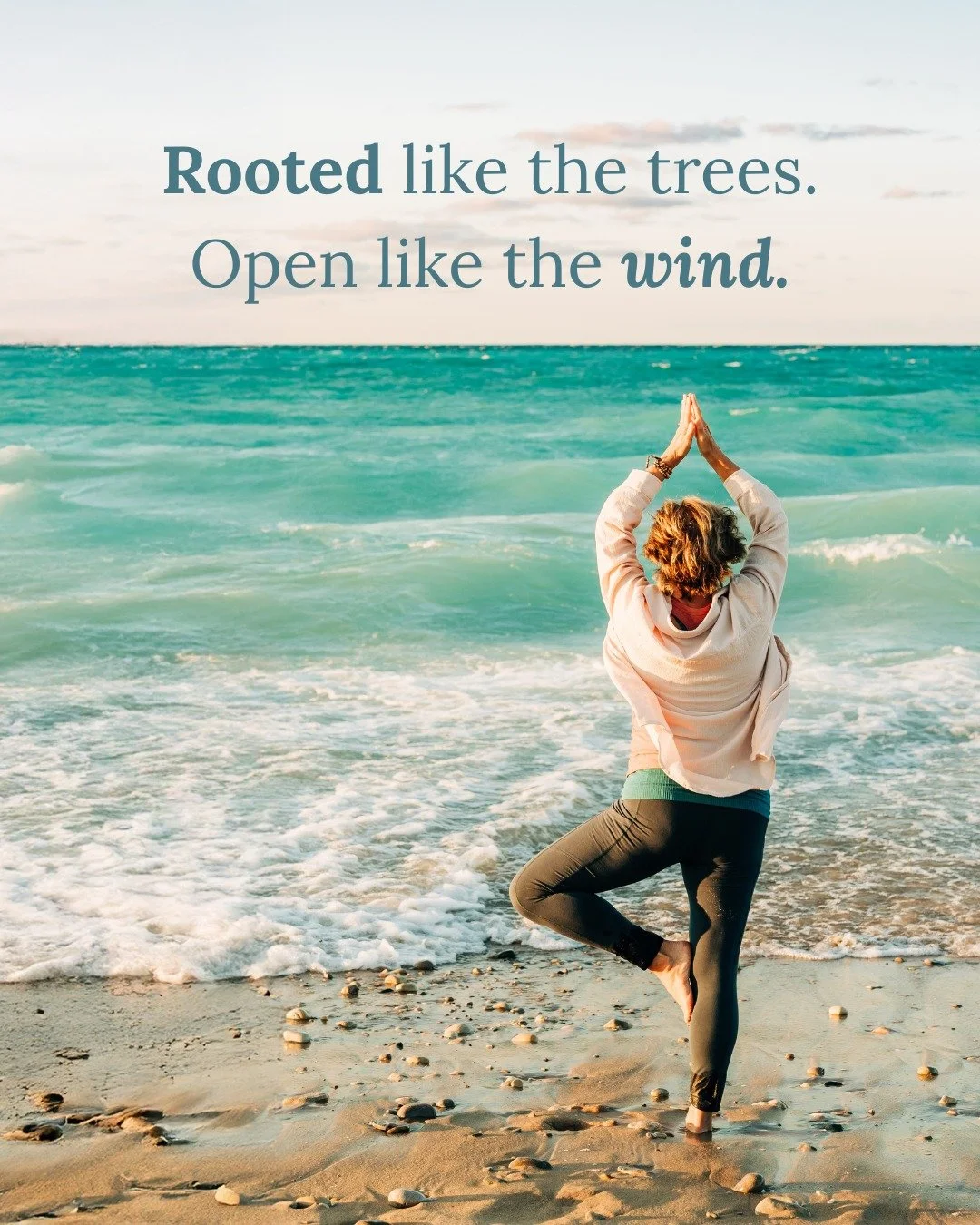 &quot;I am rooted, but I flow.&quot; &ndash; Virginia Woolf

I saw this quote recently, and it immediately brought me back to this moment &mdash; standing in tree pose on a windy day by the water. 🌬️

It's also how I've been feeling lately in busine