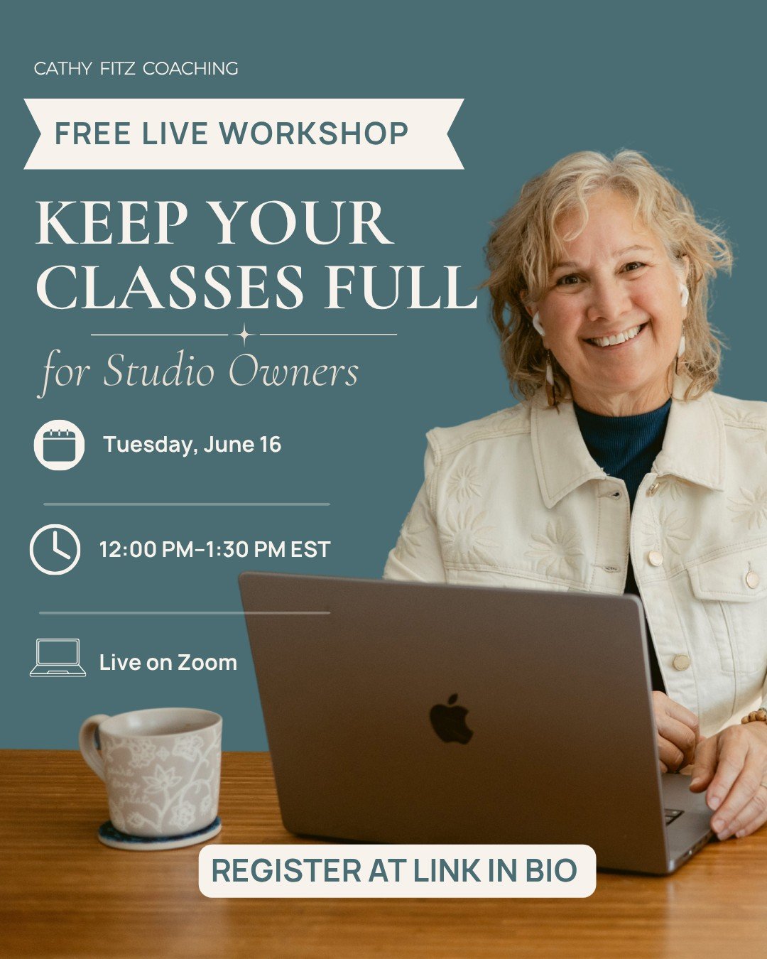 The studios that stay full aren't always the ones with the biggest marketing budget.

They're often the ones that consistently pay attention to the little things that make a big difference.

That's what we'll be exploring in my free live workshop, Ke