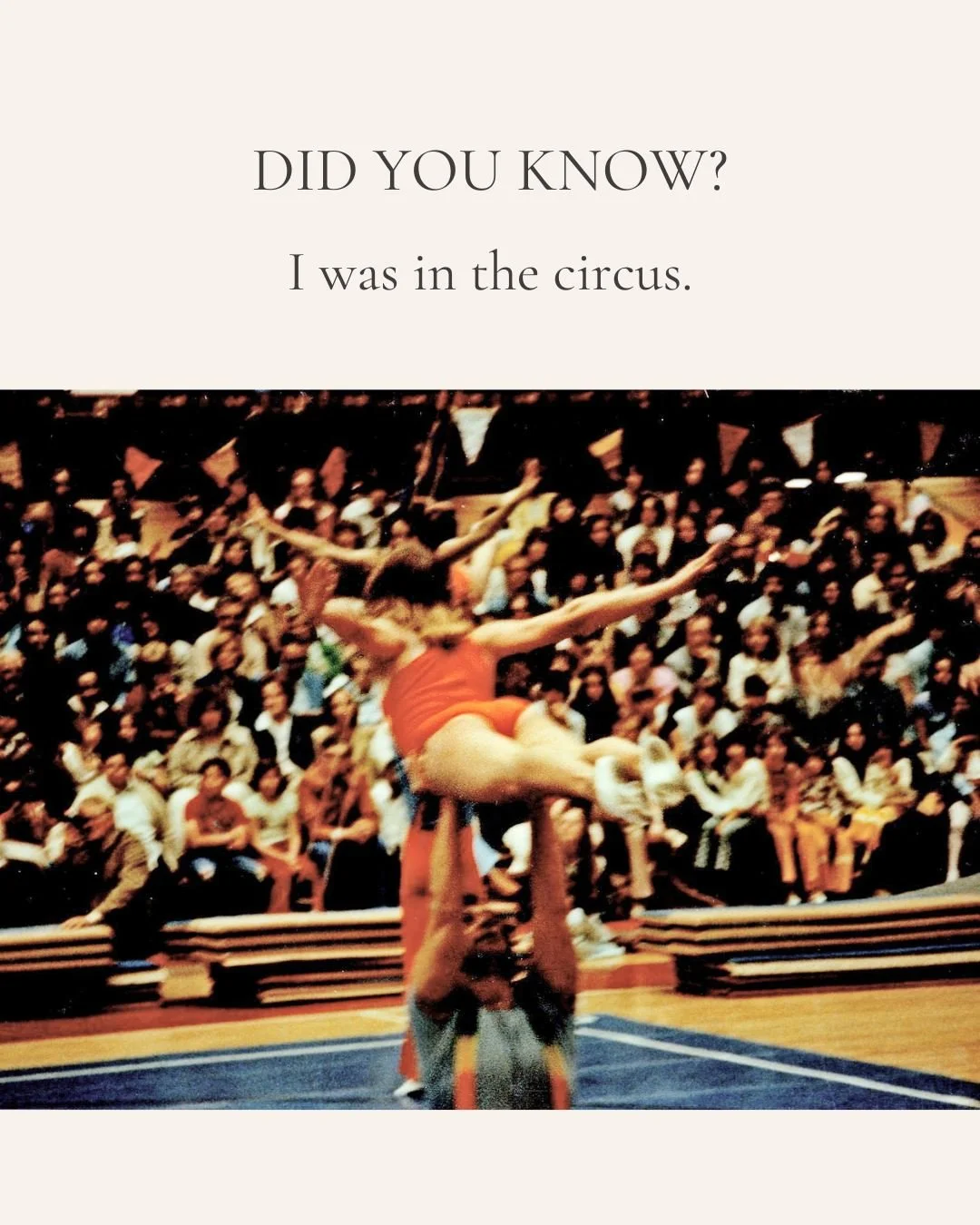 Something most people don't know about me. I was in a circus.
Gamma Phi Circus @gammaphicircus, an honorary fraternity at Illinois State University, where I learned to fly through the air, land on someone's shoulders, and trust that the people undern