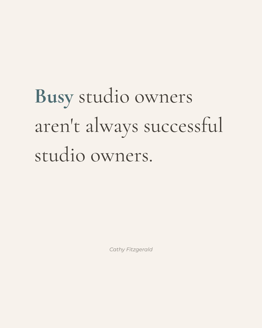 Some of the busiest studio owners I've known weren't the most successful.

They were just carrying the most.

Teaching every class.

Answering every email.

Solving every problem.

Working nights and weekends.

From the outside, they looked successfu