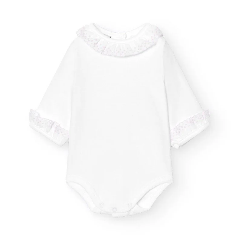 Babidu Frill Collar Bodysuit Baby Babidu Pink Frill Collar Babygrow