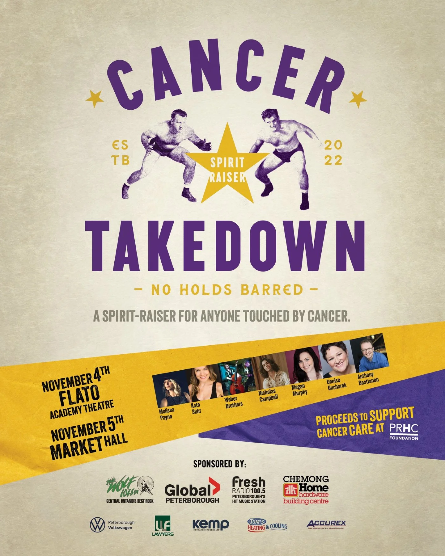 Cancer Takedown is a fundraiser, but more importantly it is a spirit-raiser for anyone touched by cancer. Our ambition is to bring attention to the emotional and mental burden of cancer, uniting people through shared experience. Featuring incredible 