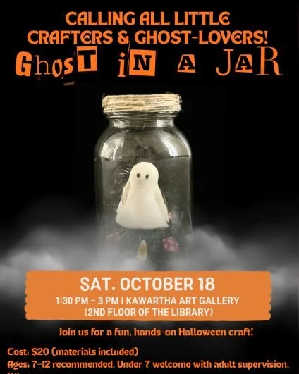 👻 Calling all little crafters &amp; ghost-lovers! 🎨

We&rsquo;re excited to invite you to our &ldquo;Ghost in a Jar&rdquo; workshop! In this fun hands on class, we&rsquo;ll make our very own clay ghosts in jars!

📅 Date: Saturday Oct. 18, 2025
⏰ T