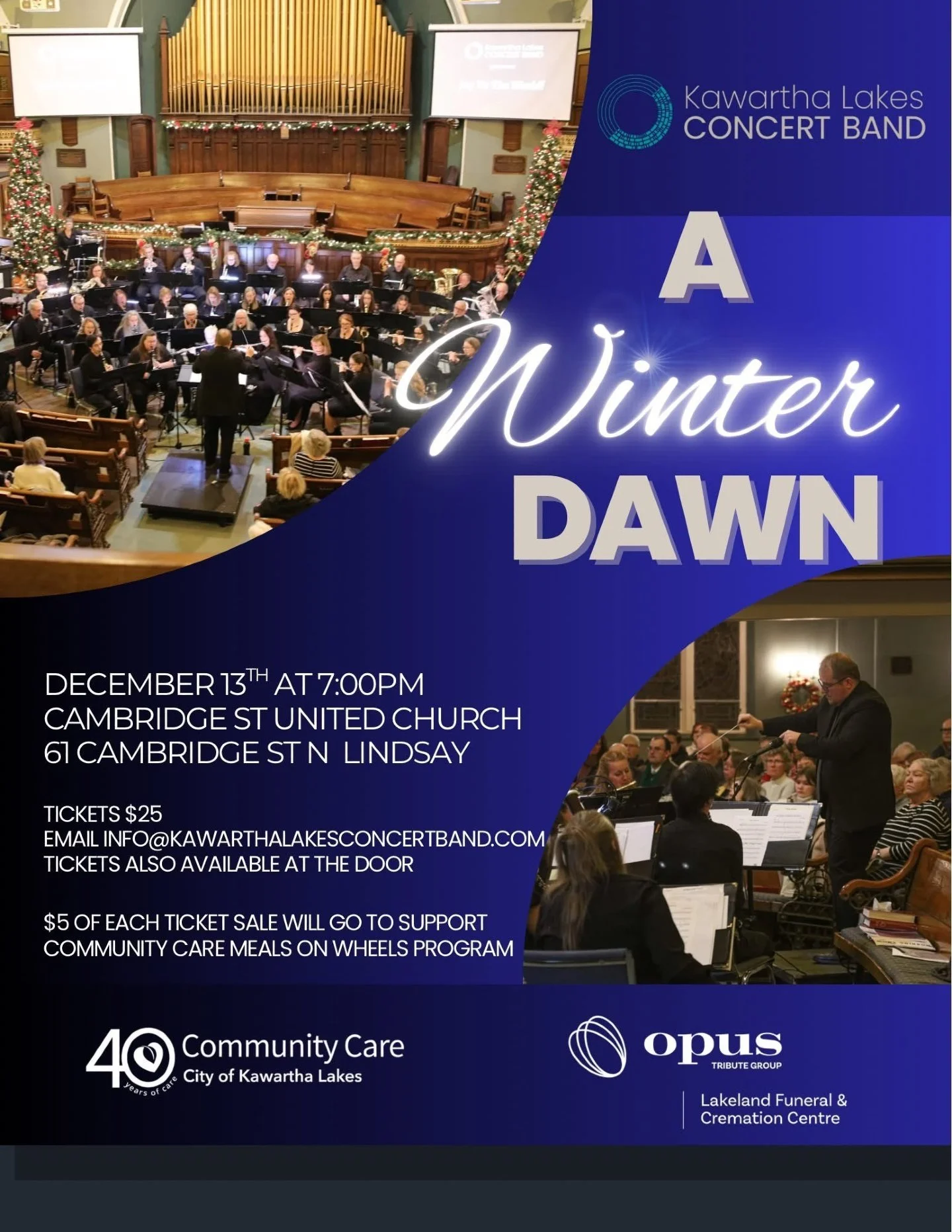 December 13 at 7pm at Cambridge Street United Church! Come out to KLCB&rsquo;s @kawarthalakesconcertband, annual winter concert on December 13th! You&rsquo;ll hear music to get you into the holiday spirit as we head into the dawn of winter- music fro