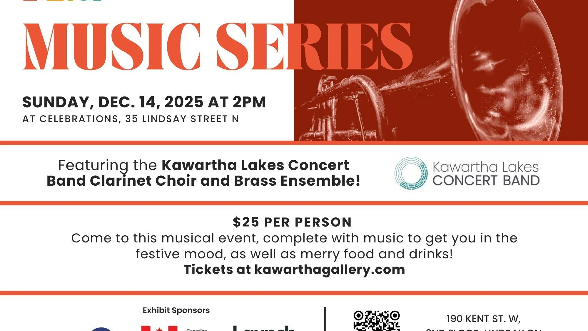 Less than two weeks away - Last Concert of 2025!! Sunday, December 14 at 2pm!

We have more exciting details for our December 14 concert! Kawartha Concert Band will kick things off with the sweet sounds of the clarinet choir and close with a dazzling