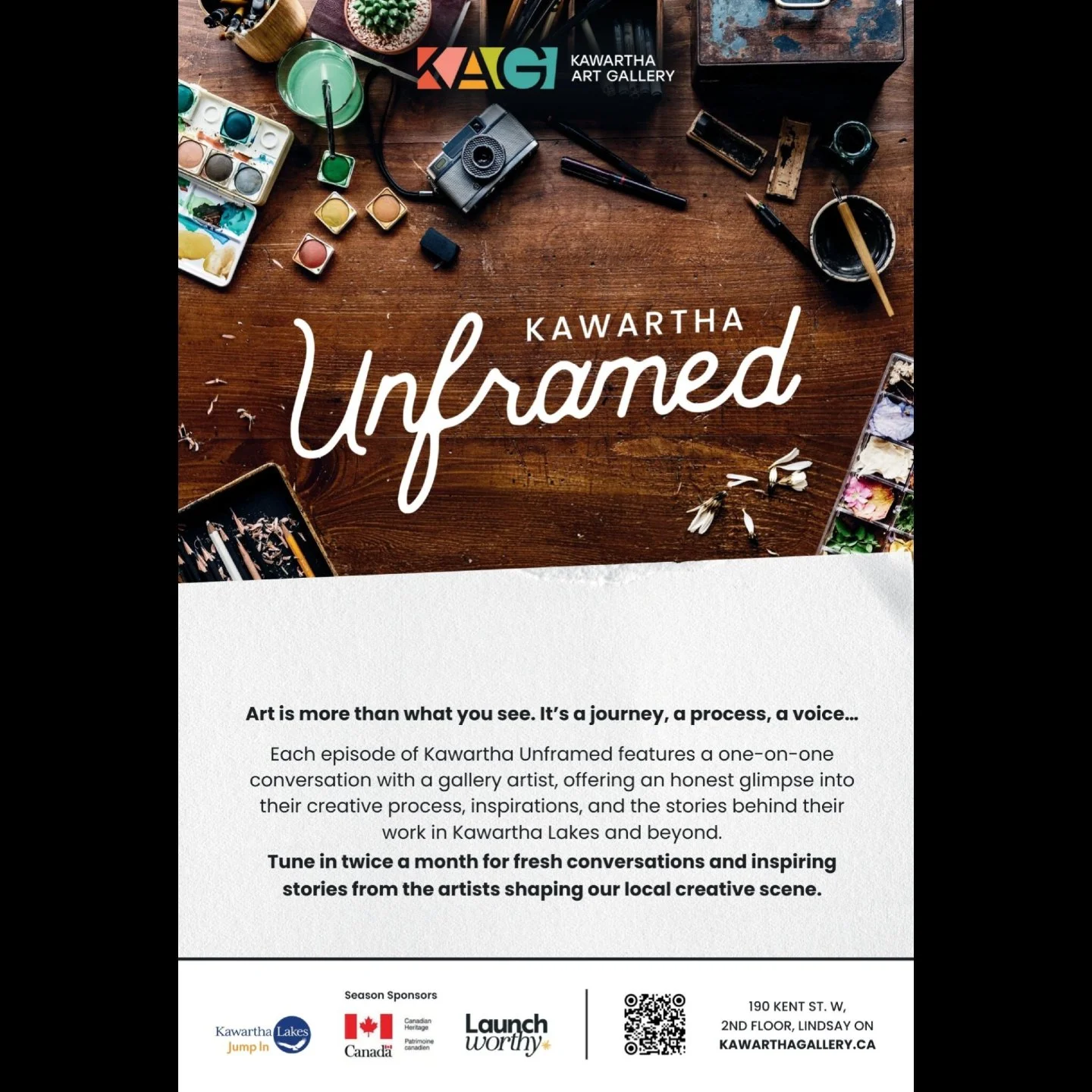 🎨 Friendly reminder: Kawartha Unframed is our ongoing Gallery podcast. Have you listened yet? 🎙️

Art is more than what you see&mdash;it&rsquo;s a journey, a process, a voice.

Join us twice a month as we sit down with talented Gallery artists from