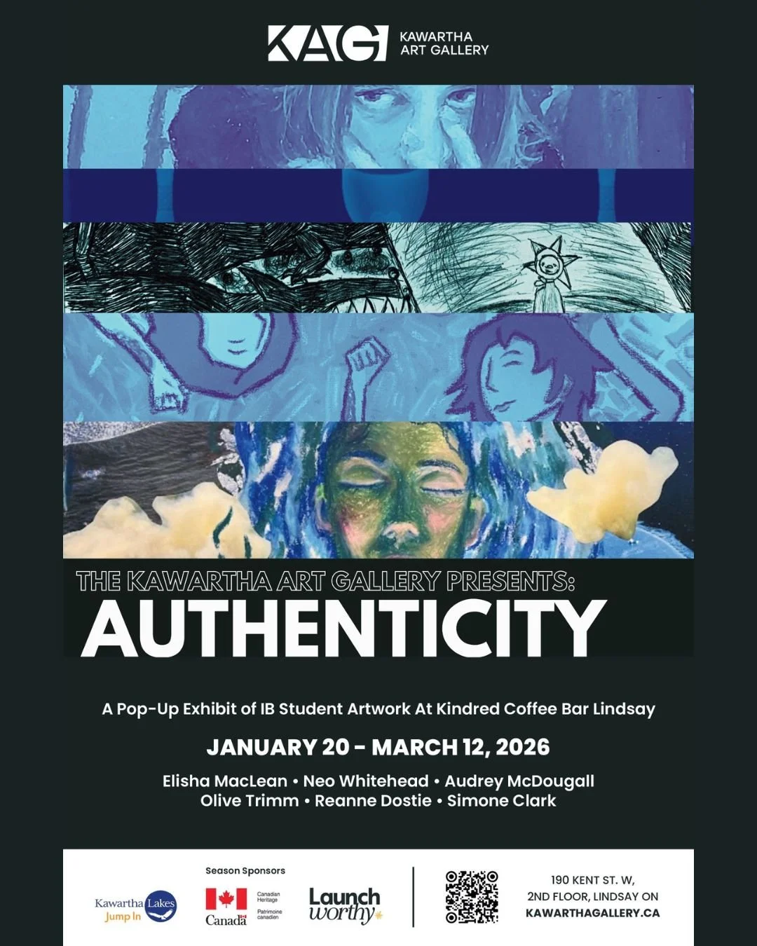 ONE WEEK left!! Stop by Kindred Coffee Bar in Lindsay to see this amazing exhibit! @kindred.lindsay

🎨 Kawartha Art Gallery presents: 🎨

✨ AUTHENTICITY ✨

🖼️ A Pop-Up Exhibit of IB Student Artwork At Kindred Coffee Bar Lindsay ☕

📅 JANUARY 20 &nd