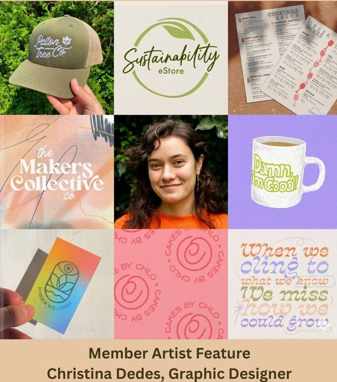Member Artist Feature 🎨
Christina Dedes, Graphic Designer

Christina is a freelance graphic designer and artist based in the Kawartha Lakes. She studied for three years at Fleming College&rsquo;s Haliburton School of Art + Design, receiving her dipl