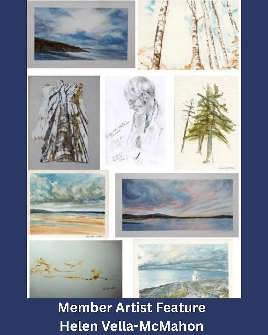 Member Artist Feature
Helen Vella-McMahon, Painter

A trip to Malta at age nine sparked my interest in watercolour while watching my uncle paint a seascape. Years later early morning life drawing sessions were plenty.

Future trips, then moving to Ir