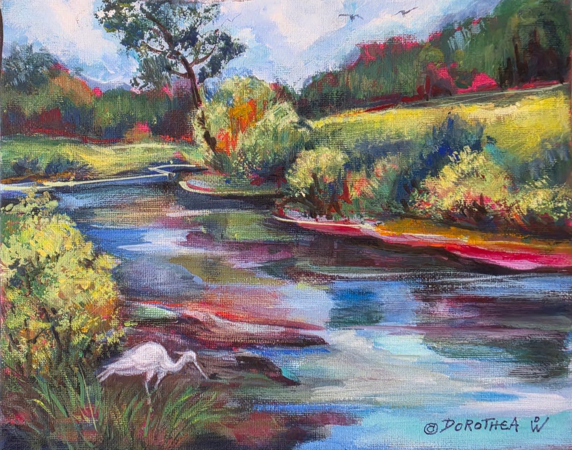  Title: Little Creek, Medium: Acrylic, Date: 2023, Notes: Creek in Beaverton ON 