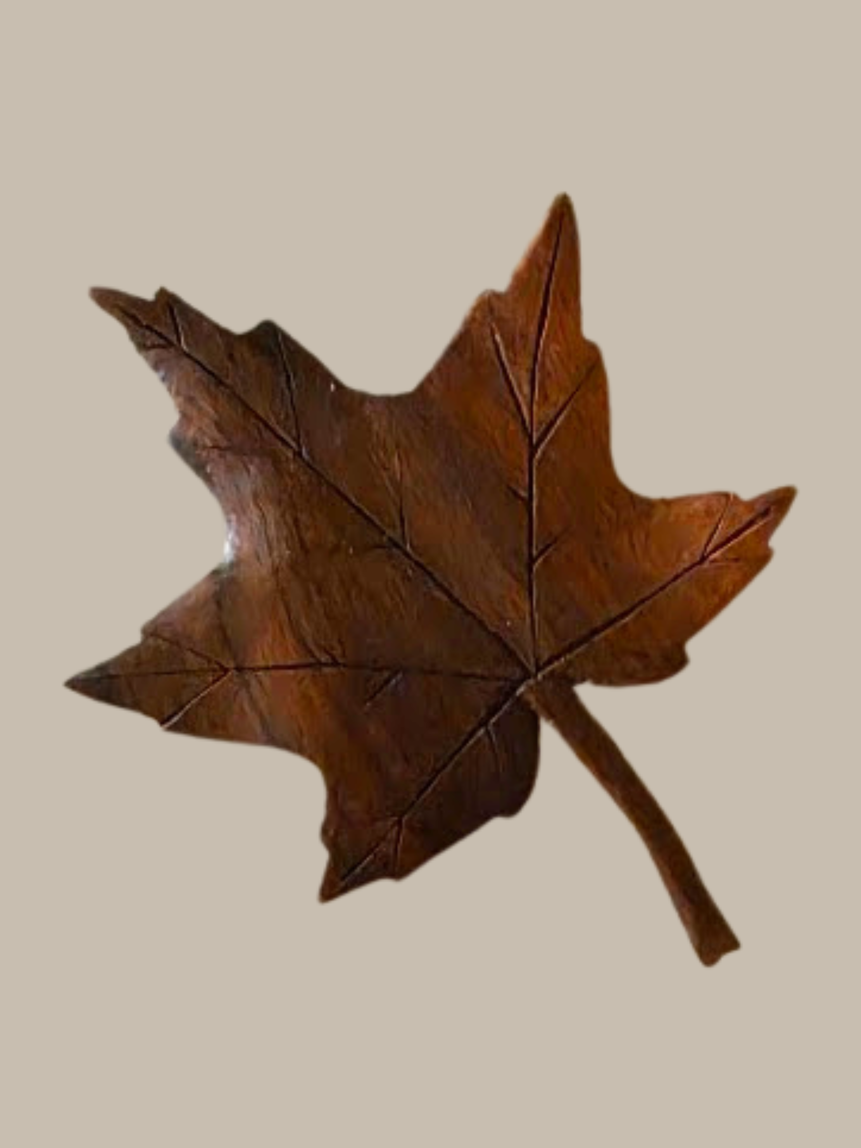  Title: Untitled, Medium: Black Walnut, Description: A maple leaf brooch, handcrafted by Grant MacArthur 