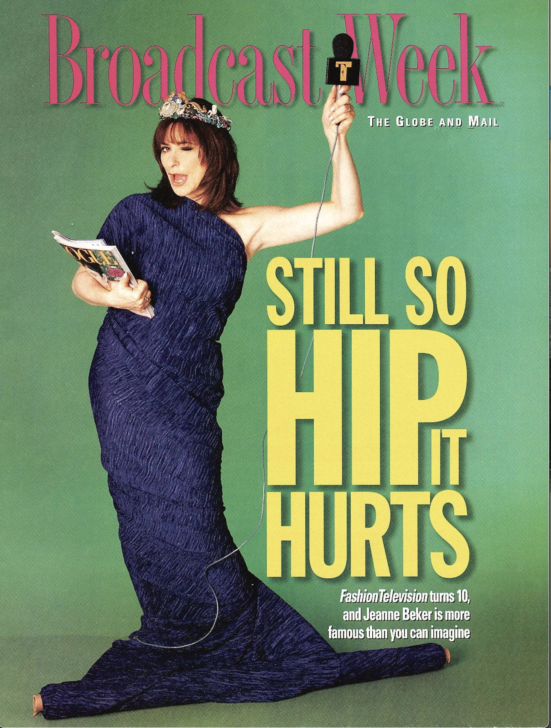 Jeanne Beker on the cover of Broadcast Week, Photography, 1995 — Photoshoot of Jeanne Beker for the cover of Broadcast Week