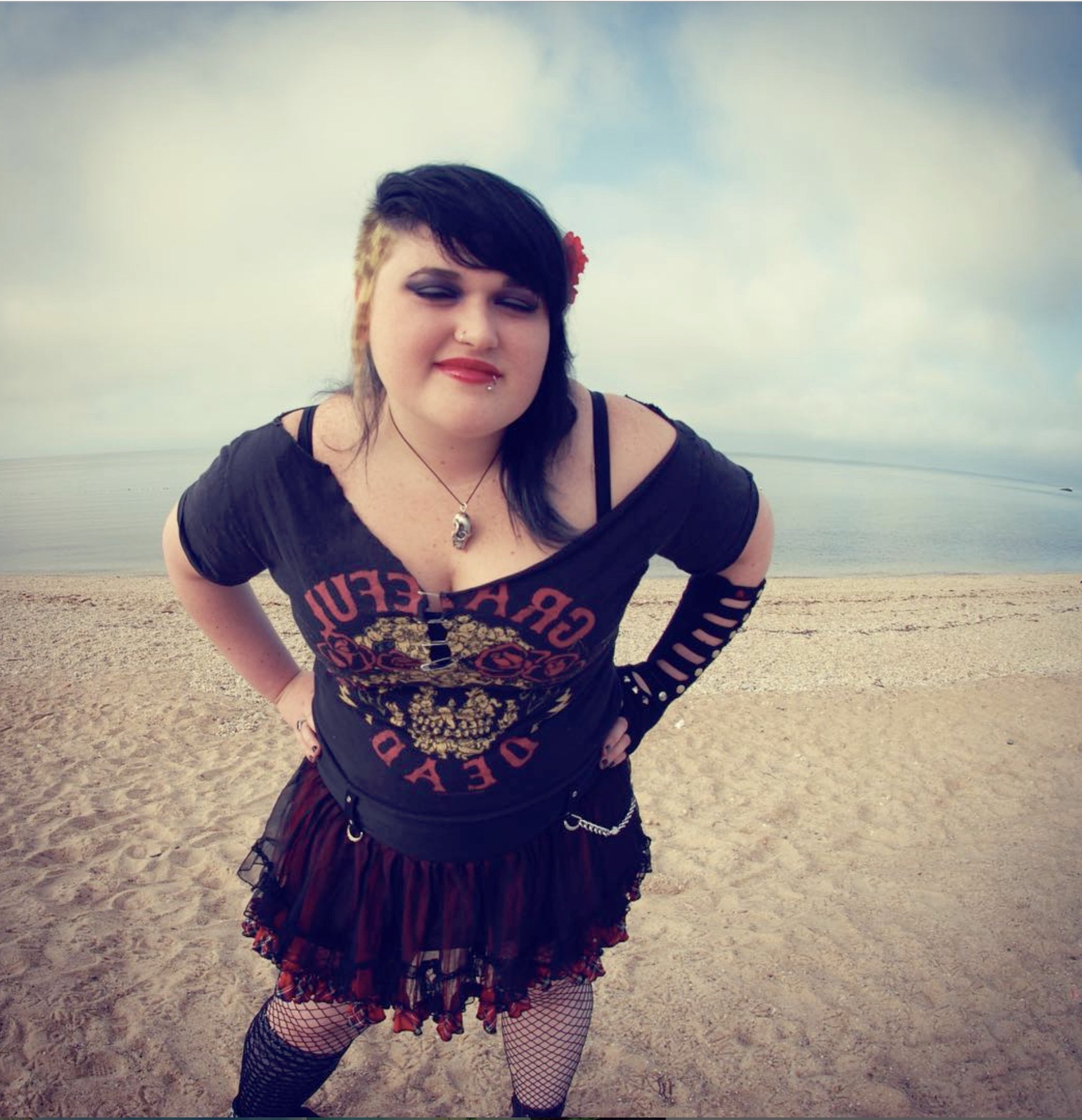 Katie on the Beach, Photography, 2000s — Punk performer in Greenport