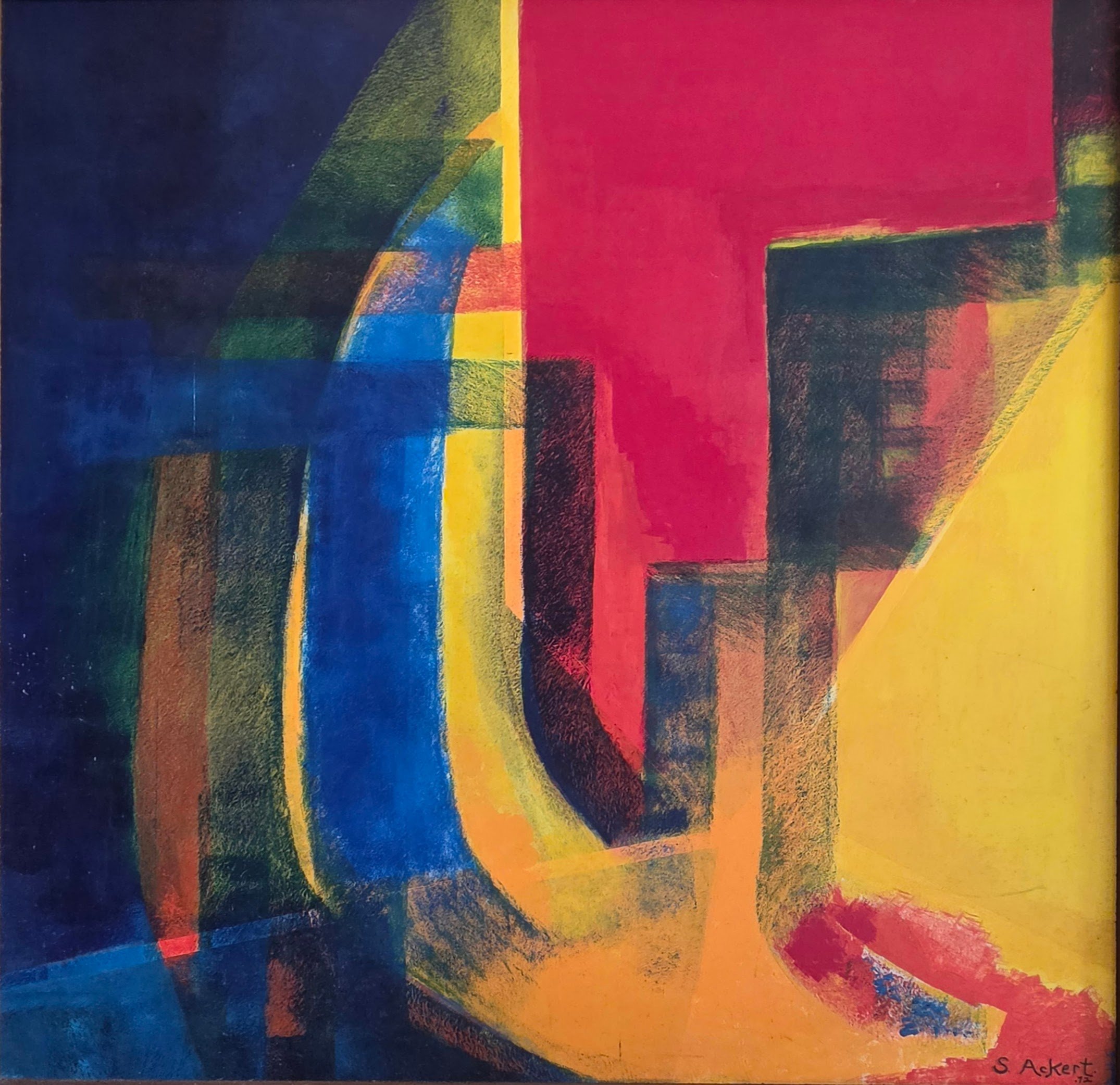Title: Communications II, Medium: Acrylic on board, Date: 1972, Description: Displayed in one of the first gallery exhibits (Studio 8).