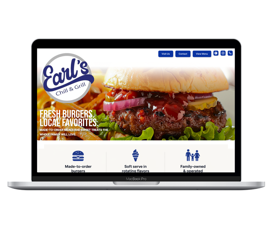 Earl’s Chill & Grill — Website Experience Redesign:  Conducted a full UX audit of the existing website, uncovering usability issues related to navigation, content organization, and mobile experience.
