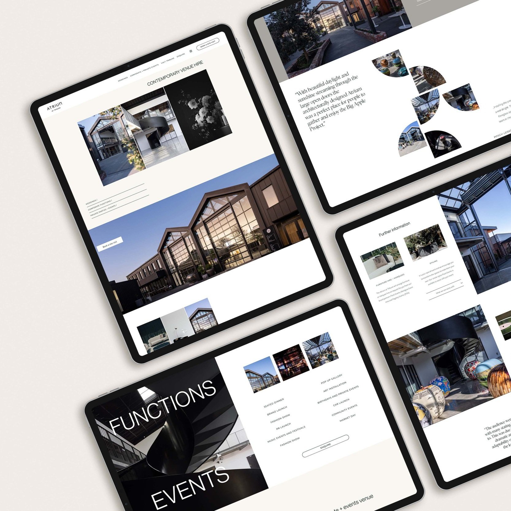 Atrium and Tribune Hawkes Bay Squarespace website design and development - Half Light Studio