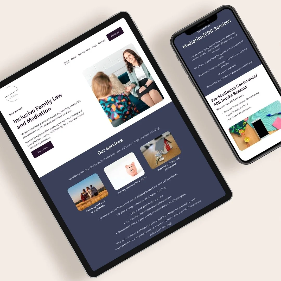 It was a pleasure to work with the Kathryn from @inclusivefamilylawandmediation to design and build her new web presence in Squarespace. Inclusive Family Law is a boutique practice located in Melbourne focused on providing accessible and inclusive fa