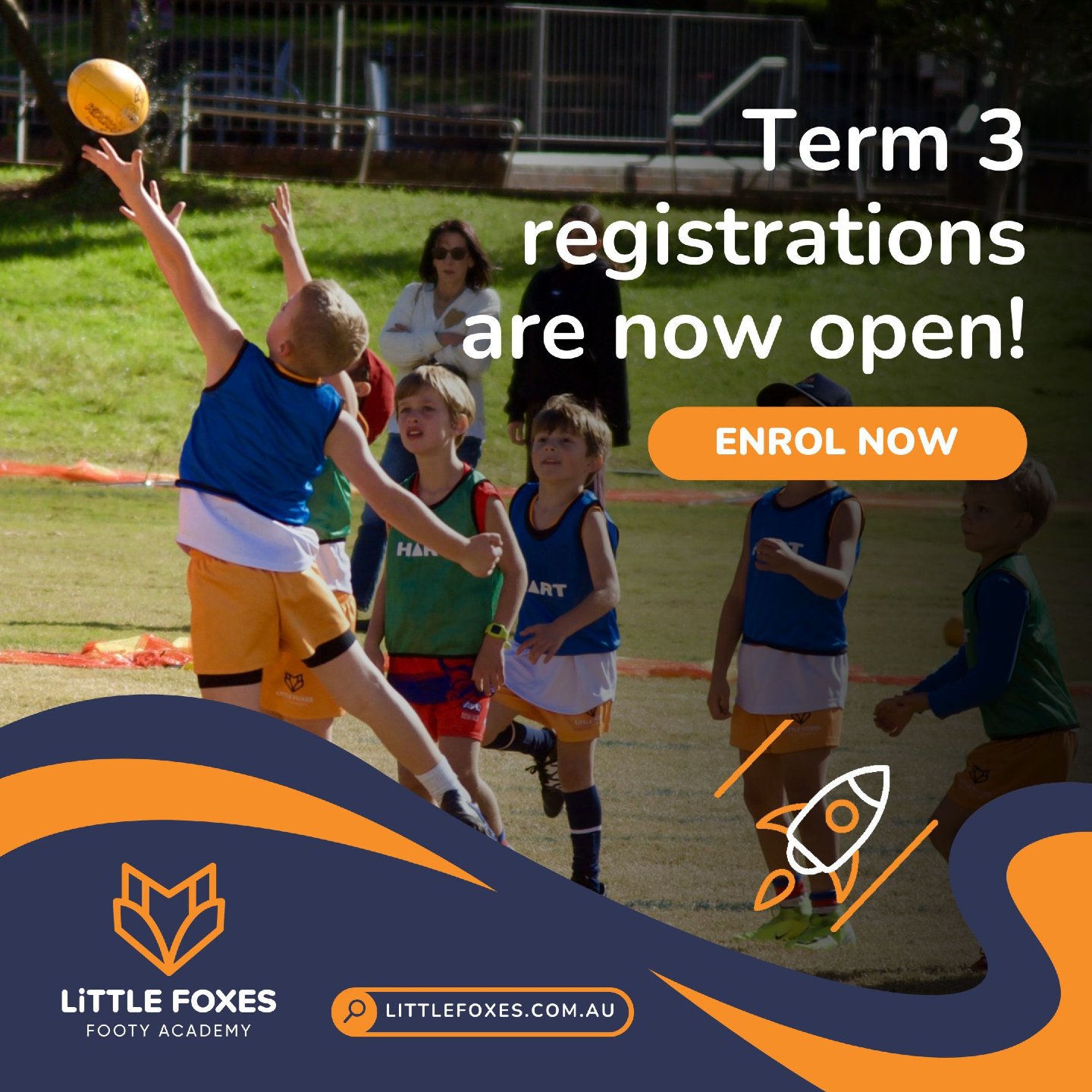 We're now taking registrations for Term 3.

Give Your Little One a Head Start in AFL! 🏉✨

Little Foxes Footy Academy is Sydney&rsquo;s only dedicated AFL program for kids aged 2-7! Designed by former Sydney Swan and inaugural GWS Giants AFLW Head Co