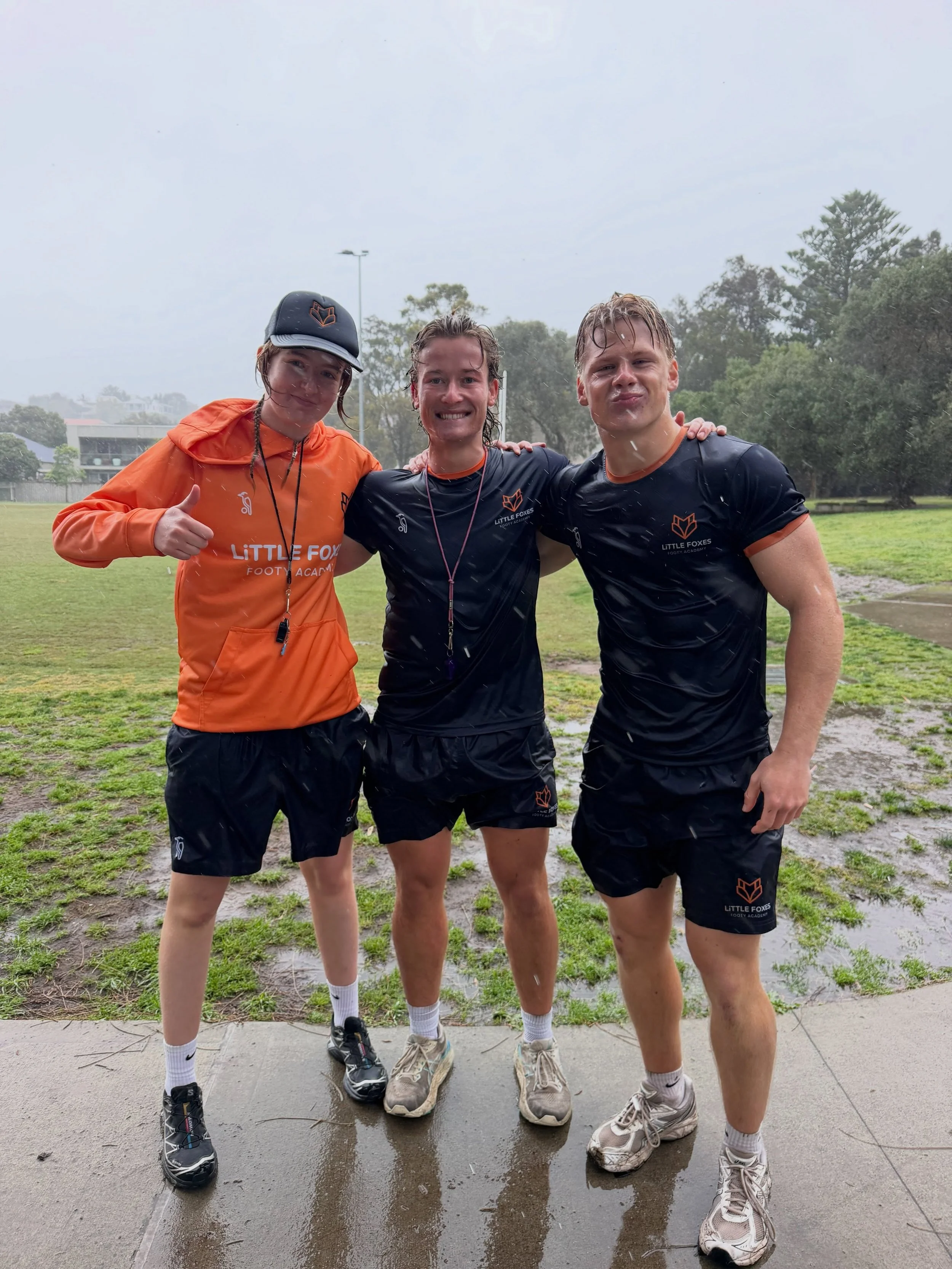Crazy weather to finish the last class of the term! ☔️ 

Great work by the kids and coaches to brave it! Wet weather footy! 🌧️ 🏉 

Looking forward to our Footy Camps during the holidays and then finishing with a big term to end the year! 🦊 

#wetw