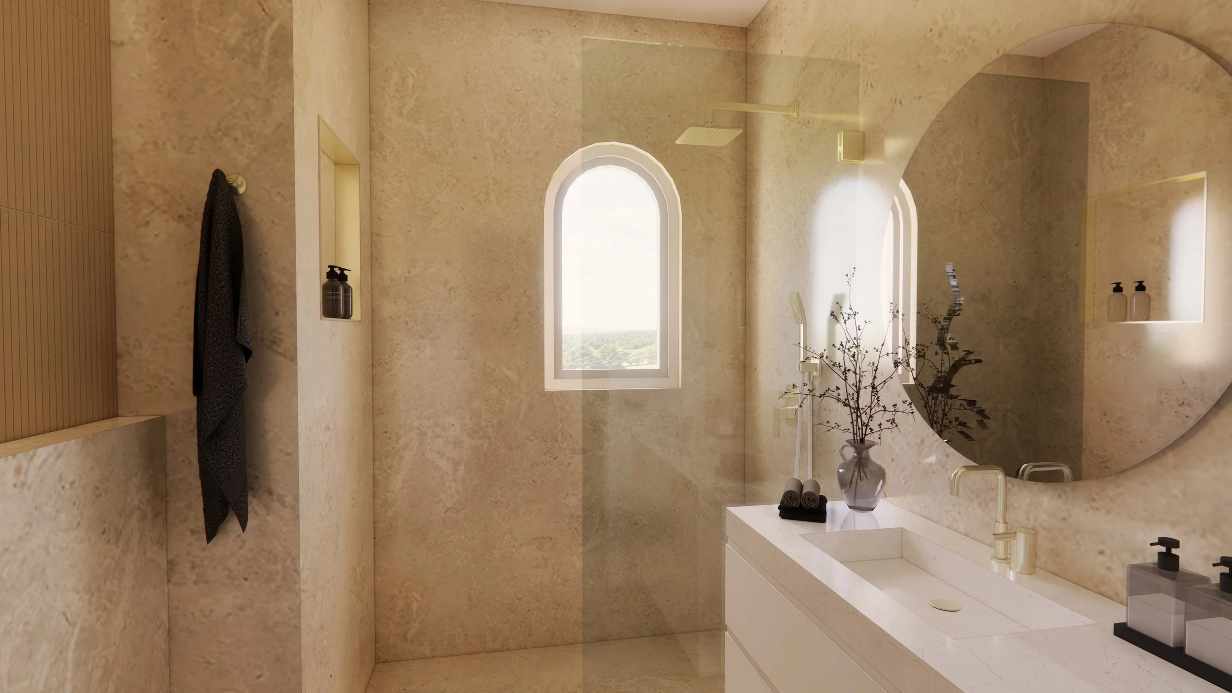 New ensuite bathroom for additional third room. 