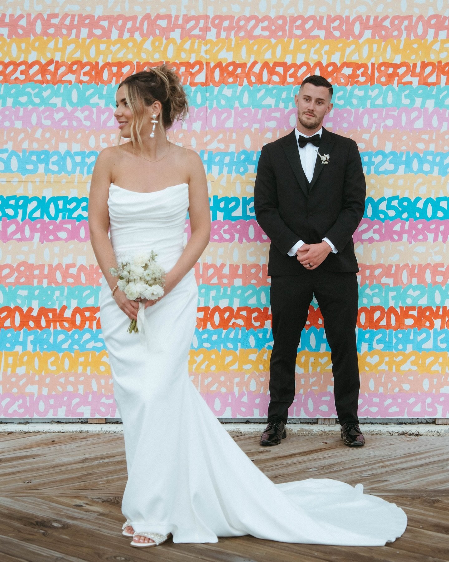 Kim + Nick in Asbury Park pt. 2 💖 the rain stopped just in time for @kimbohair and @nicktufaro_j24 to share their first look in the garden at @berkeleyhotelnj 🧡followed by the sweetest private exchanging of vows 💛 we headed over to the beach for t