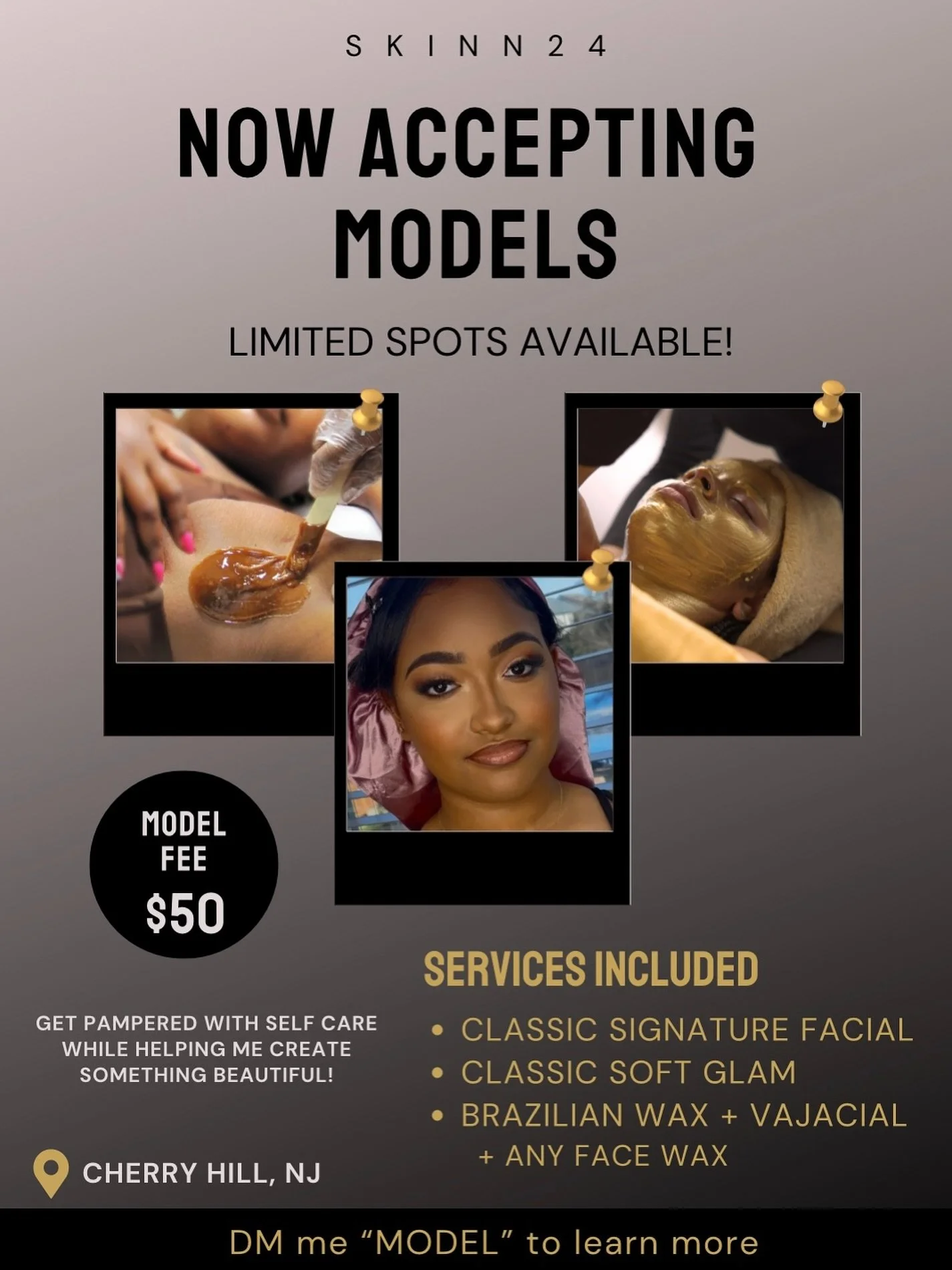 ✨CALLING ALL BEAUTY LOVERS!✨
Want to be pampered AND save money? I&rsquo;m offering my top services to a handful of models for just $50 in exchange for helping me capture some fresh content for Skinn24✨

Here&rsquo;s what&rsquo;s included:
Classic Si