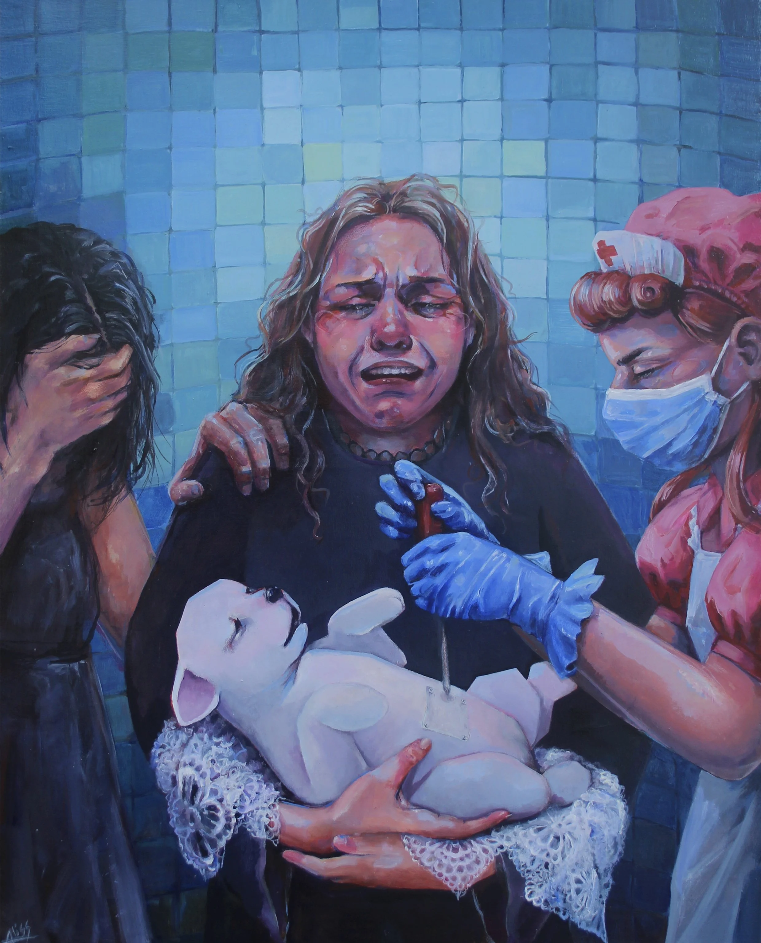 "It can all feel a bit trivial." acrylic on canvas.
