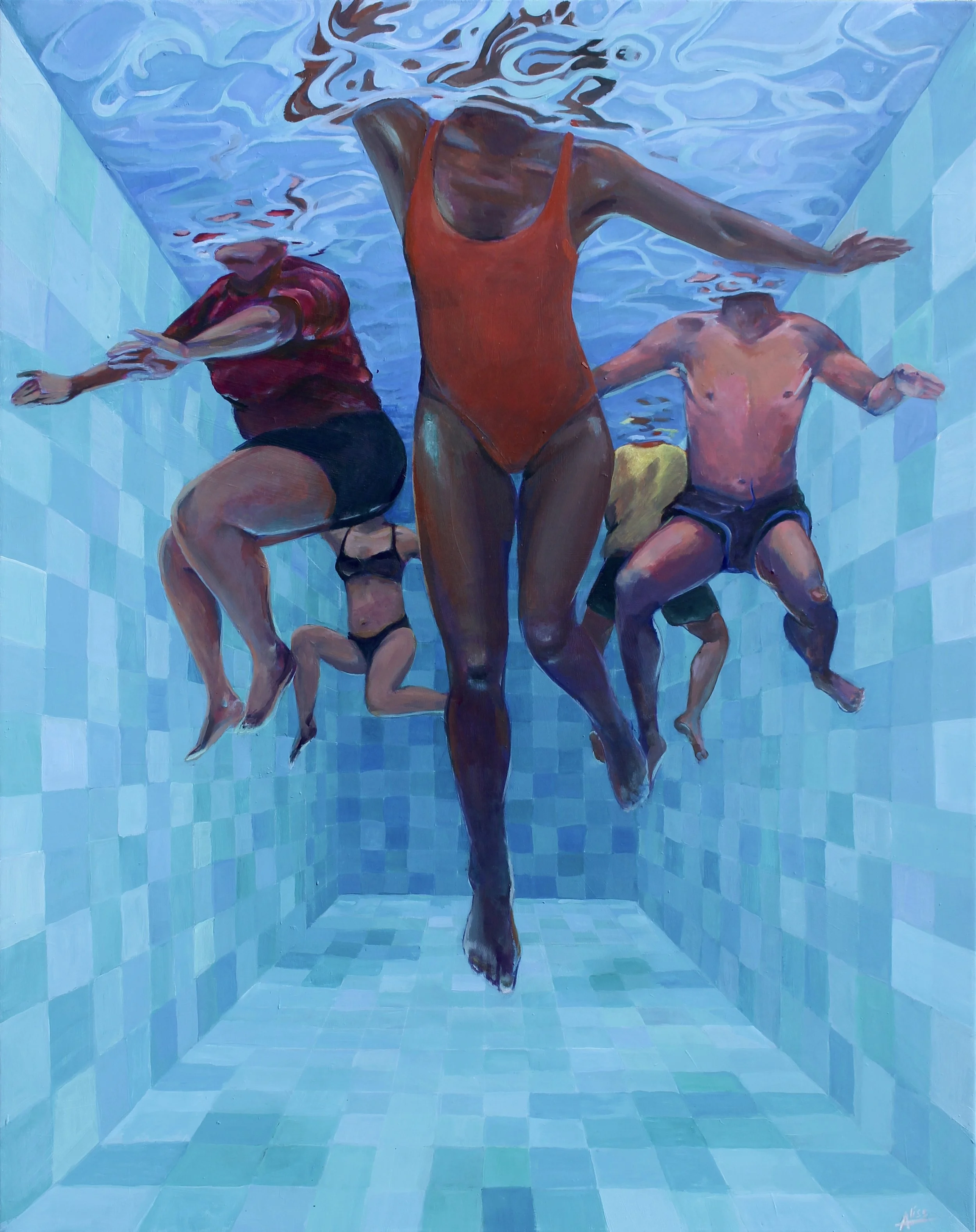 "Where the Fuck Did the Ladder Go?" acrylic on canvas.