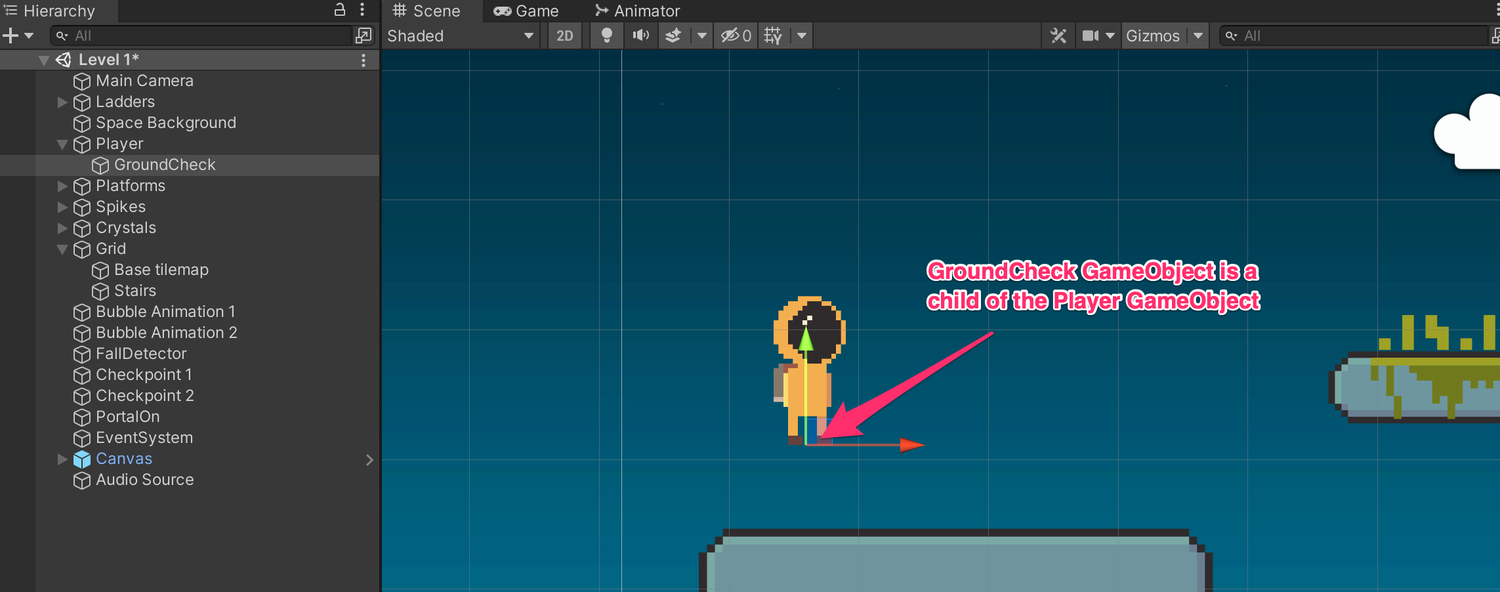 Making the player jump - with ground check — codemahal