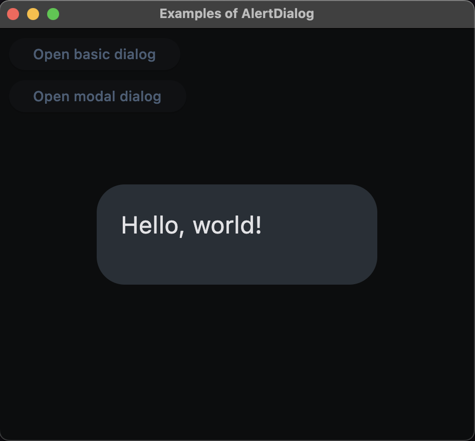 Message Dialog Prompt Dialogs and panels in Flet — codemahal