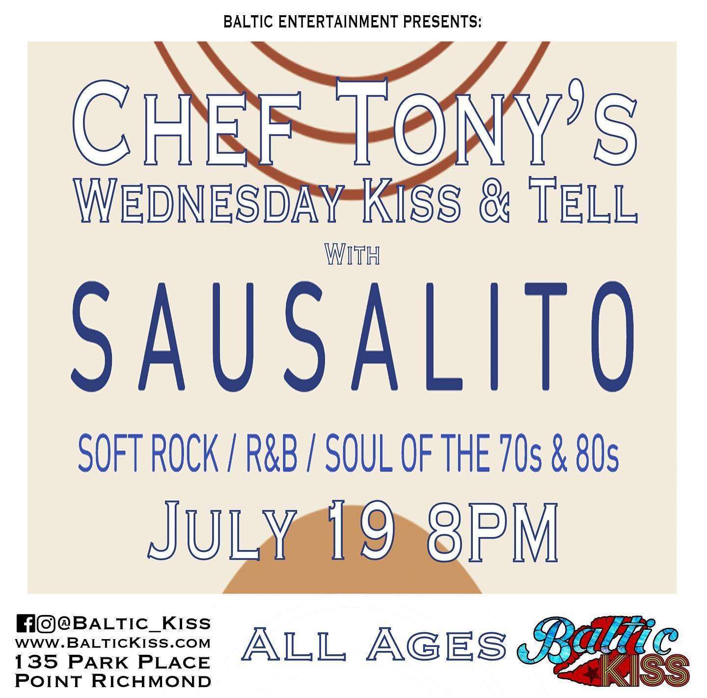 TONIGHT @sausalitotheband faithfully re-creates the epic soft-rock &amp; soul hits of the '70s &amp; '80s in all their glory. The Oakland band, comprised of seven seasoned musicians, has a passion for the West Coast sound, rooted in jazz and R&amp;B.