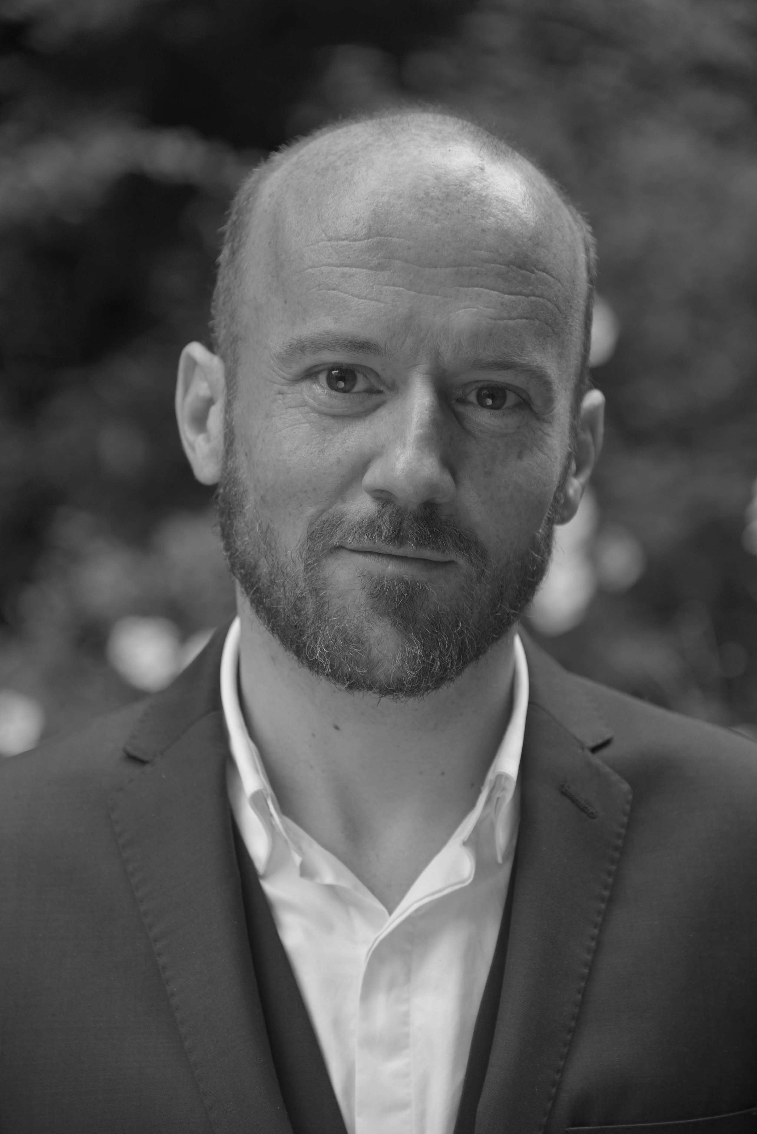 Black and white image of Walter Brazil