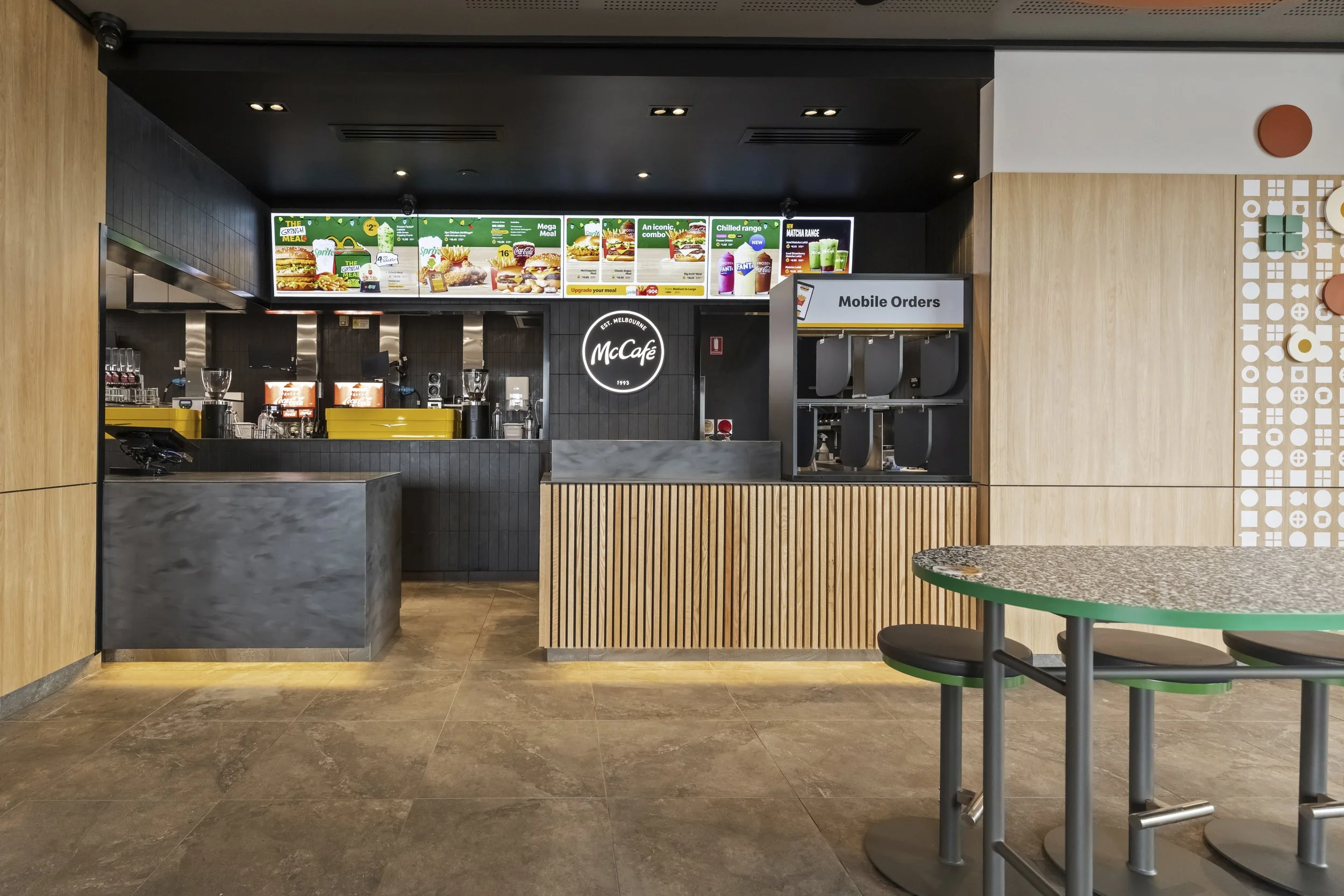 An internal image of Boorooma McDonalds at Sunset