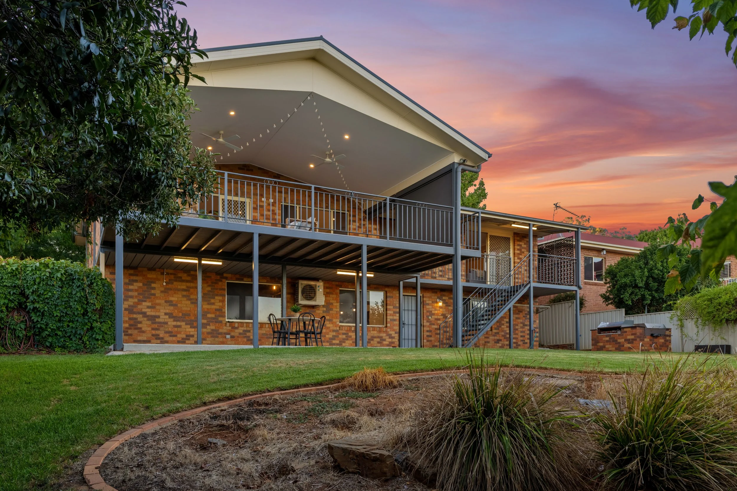 An external image of a house at Sunset