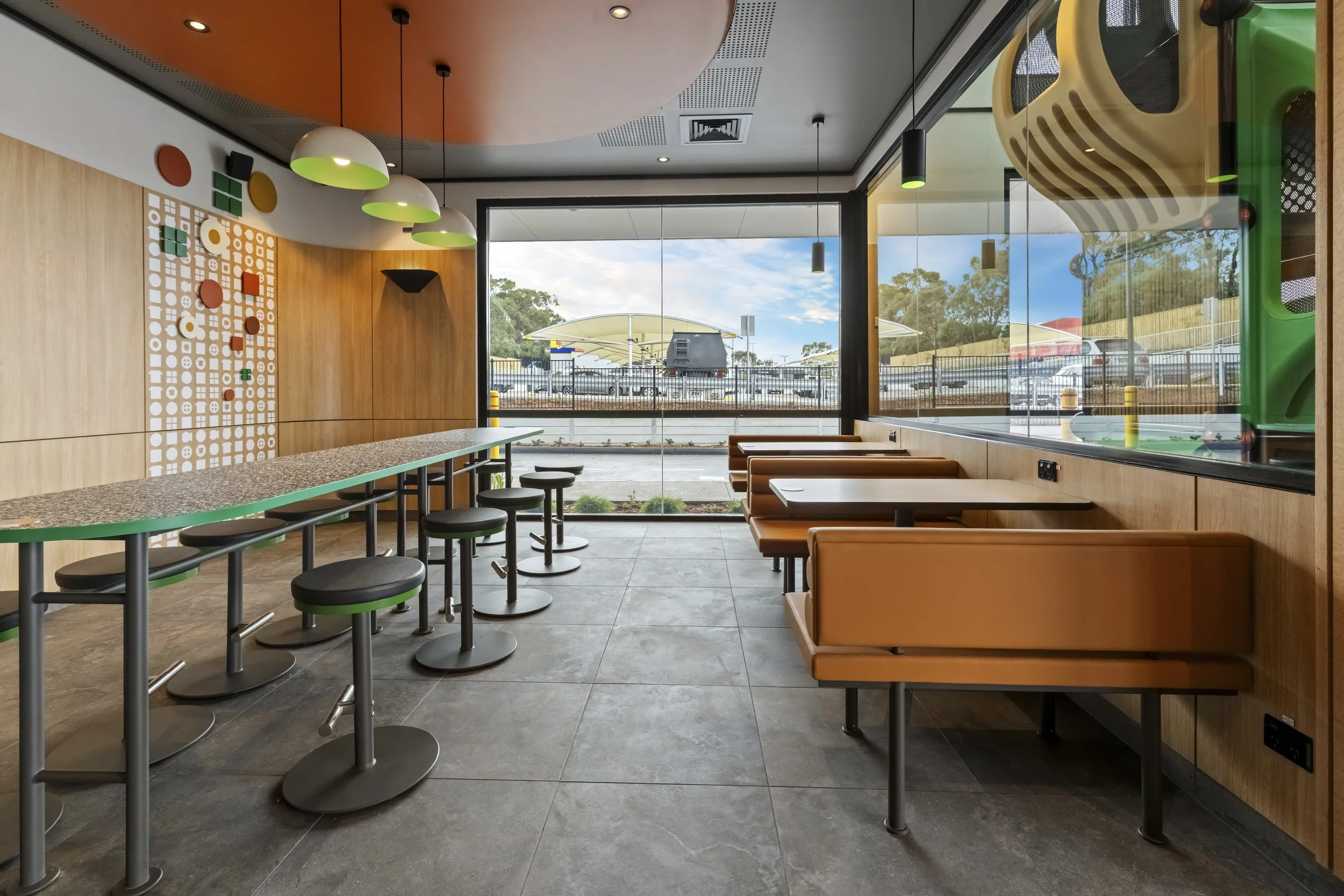 An internal image of Boorooma McDonalds at Sunset
