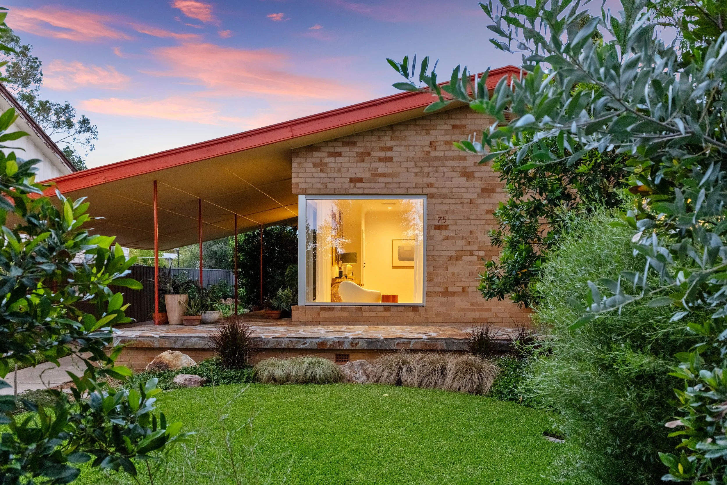 An internal external of a house at Sunset