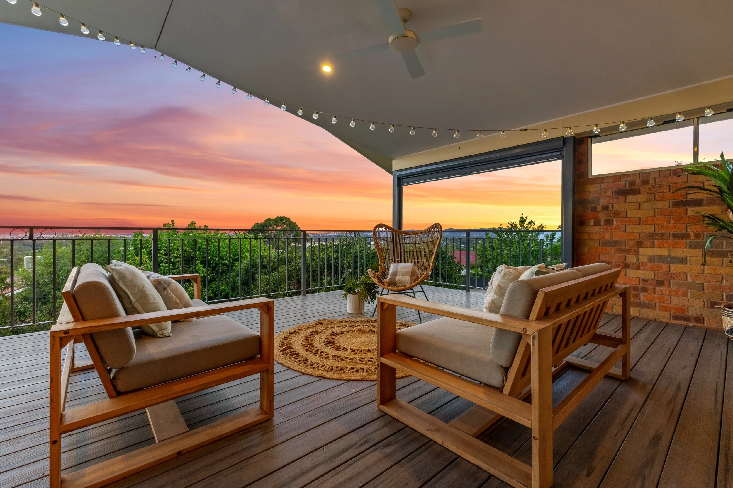 An external image of a house at Sunset