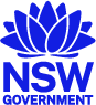 NSW logo featuring a blue lotus flower and the letters 'NSW' beneath it.