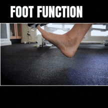 A foot moving though walking