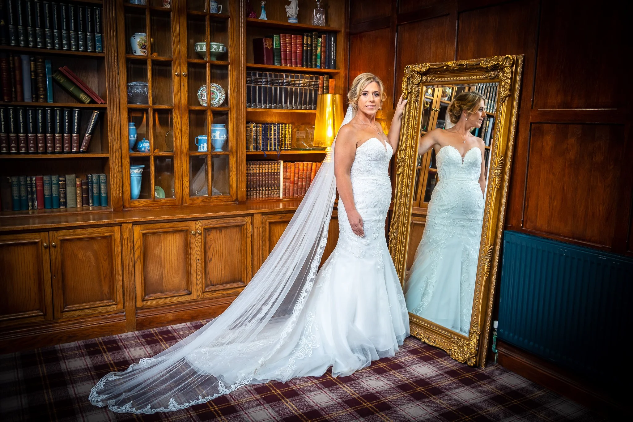 bride in her dress ready to get married at acton trussel near stafford in staffordshire photographed by UK wedding photographer chris peach photography