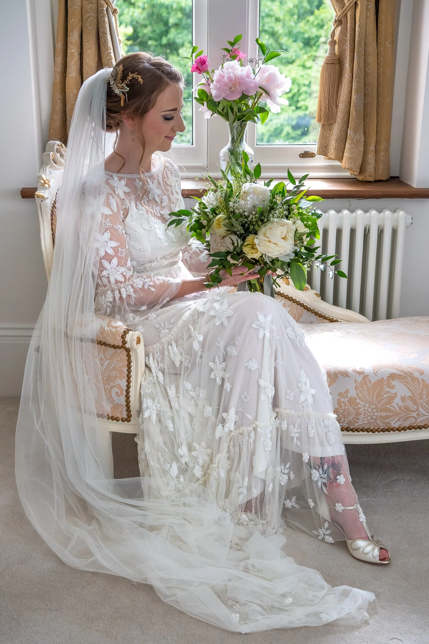 bride at dunwood hall estate photographed by UK wedding photographer chris peach photography