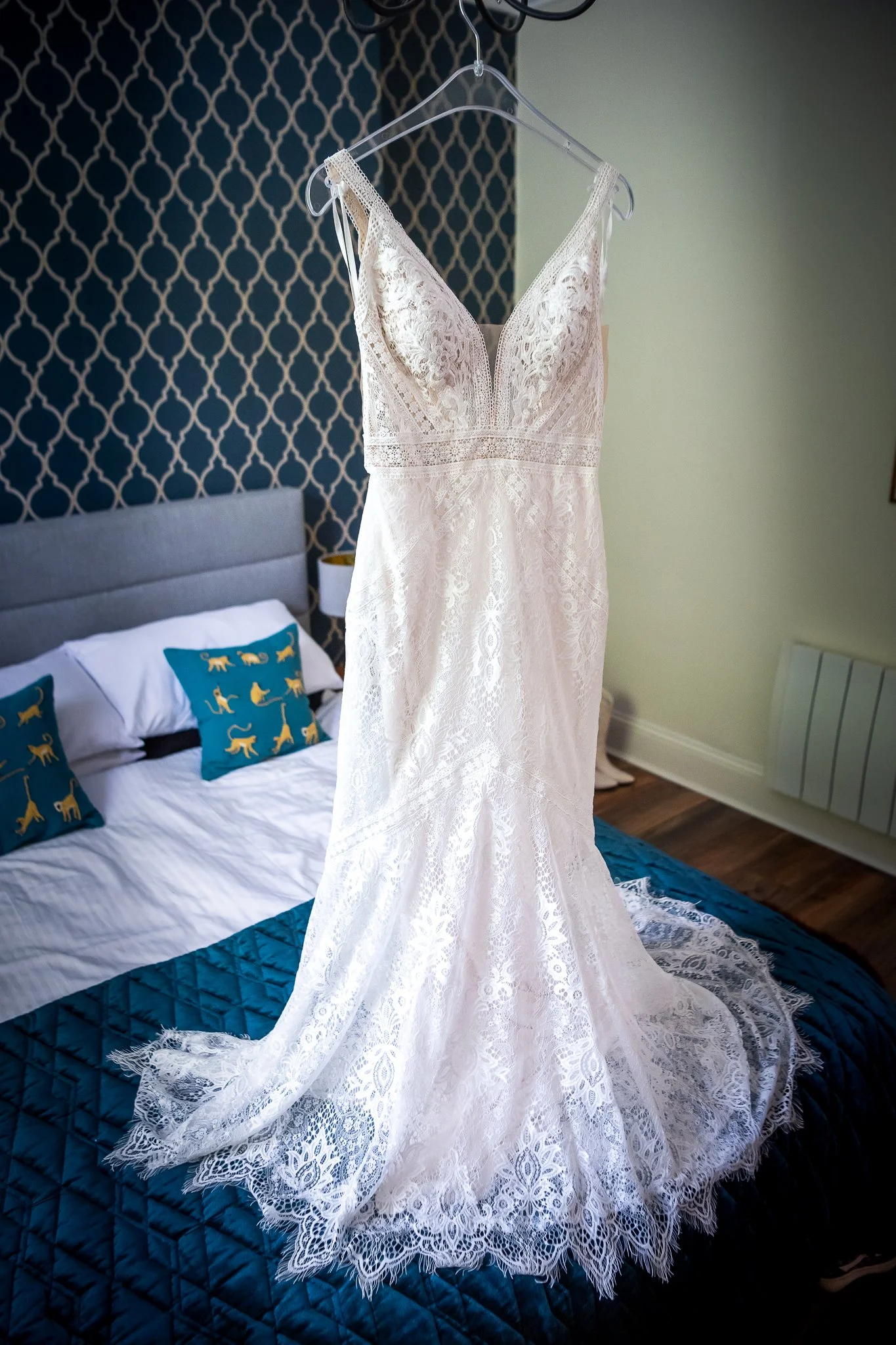 wedding dress photographed by UK wedding photographer chris peach photography