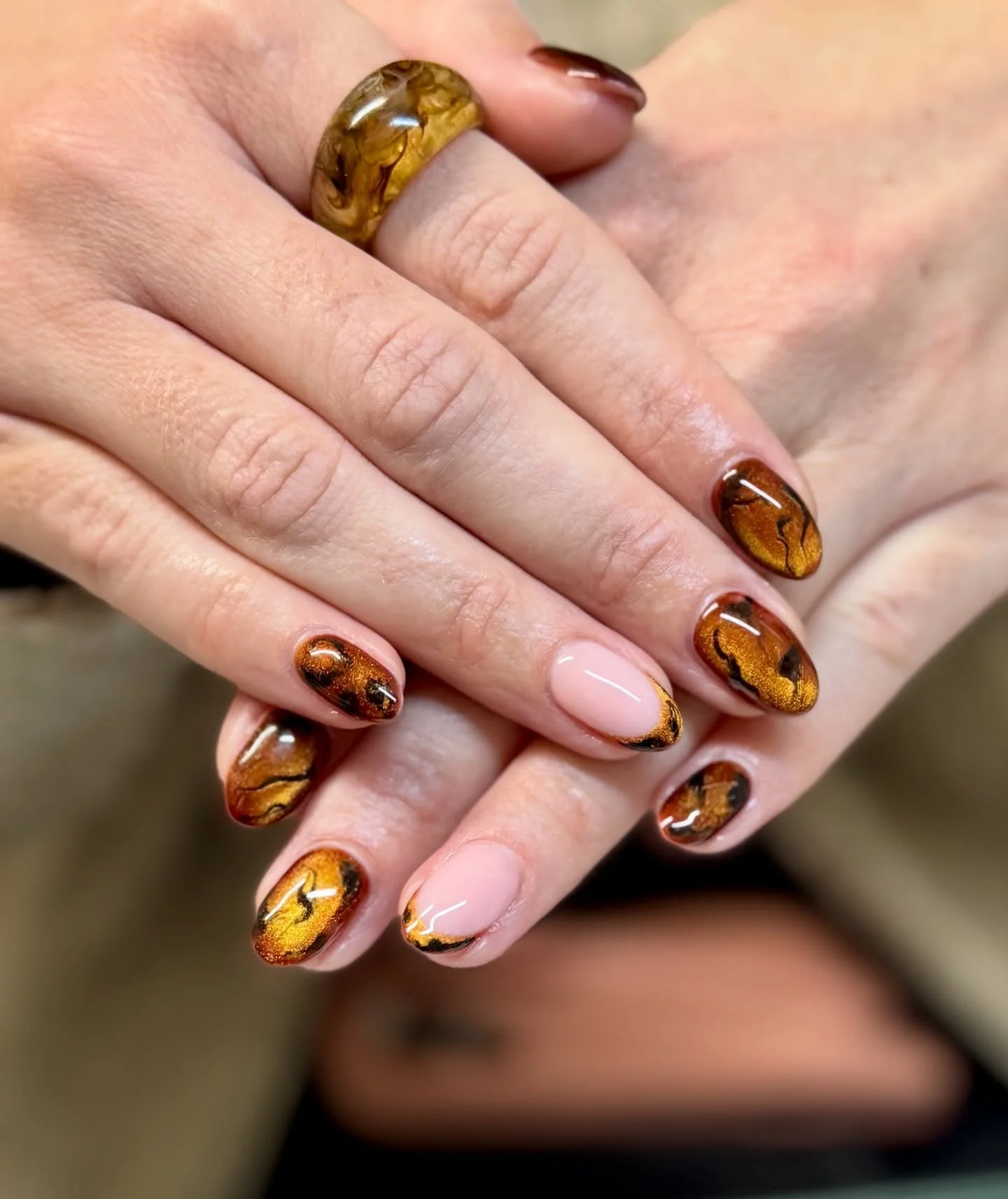 When one photo just won&rsquo;t do. Obsessed with this set 🤎

Inspo for this set taken from her beaut ring using @the_gelbottle_inc Fortune, Logan Rock and BIAB 19

#nails #nailtech #nailoftheday #nailtech #gelpolish #buildergel #lovenails #nailarti
