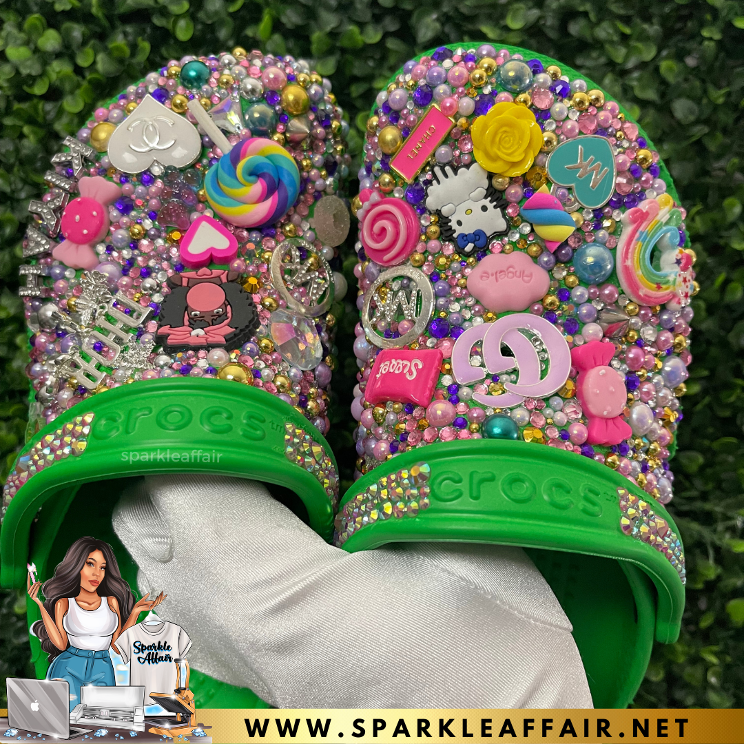 PRINCESS KENZ CUSTOM KIDS INSPIRED BLING AND PEARLS CROC CLOGS — The  Sparkle Affair LTD. CO