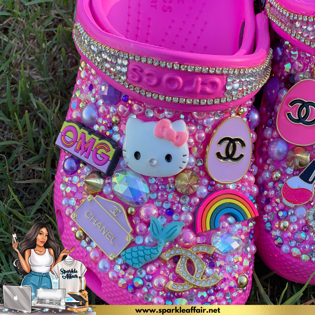 PRINCESS KENZ CUSTOM KIDS INSPIRED BLING AND PEARLS CROC CLOGS — The  Sparkle Affair LTD. CO