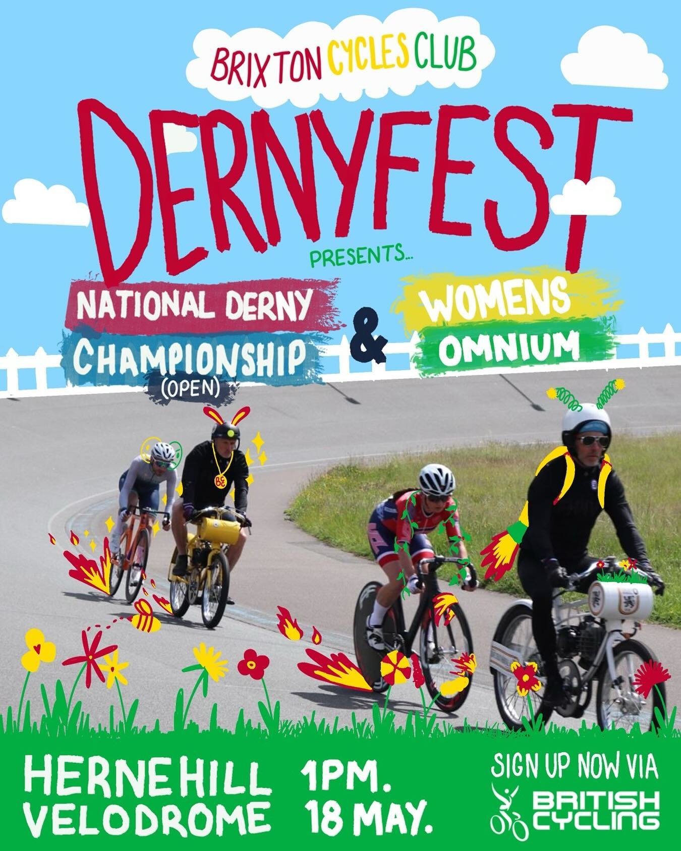 START YOUR MFn LAWNMOWER ENGINES

BRIXTON CYCLES&rsquo; DERNYFEST PRESENTS:

2024 BRITISH NATIONAL OPEN DERNY CHAMPS

WOMENS OMNIUM

18TH MAY

SPACES LEFT. SIGN UP NOW TO SECURE YOUR SPACE ASAP

Shout out to @bry.s for the artwork

#trackcycling #lon