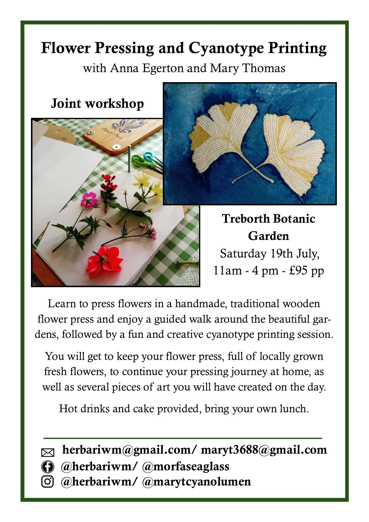 Flower Pressing and Cyanotype Printing with Anna Egerton and Mary Thomas